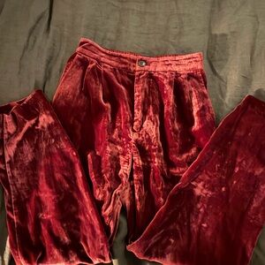 Velvet Red Pants